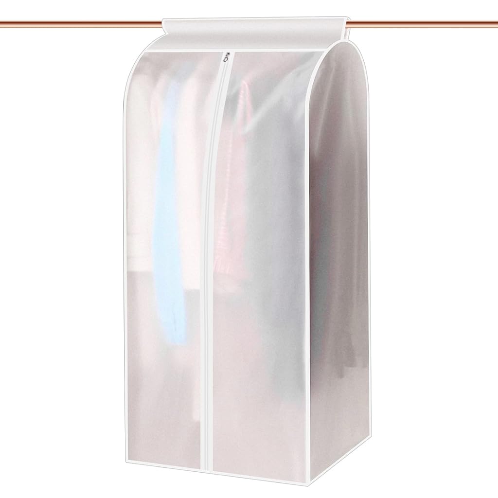 HASTHIP Wardrobe Hanging Clothes Storage Bag, 43 Inches Hanging Garment Bags for Clothes Garment Protector Rack Cover for Suit, Coat, Gusseted Garment BagBottom Enclosed HASTHIP Wardrobe Hanging Clothes Storage Bag, 43 Inches Hanging Garment Bags for Clothes Garment Protector Rack Cover for Suit, Coat, Gusseted Garment BagBottom Enclosed